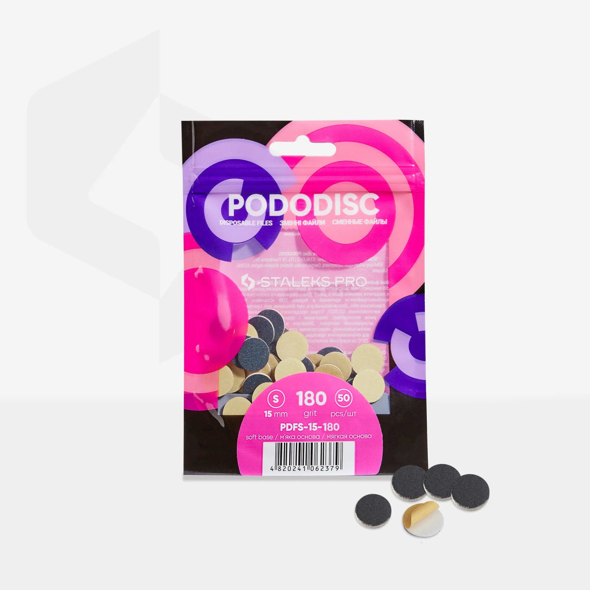 Disposable files on a soft base for pedicure disc Pododisc Staleks Pro S 320 grit (50 pcs) - www.texasnailstore.com