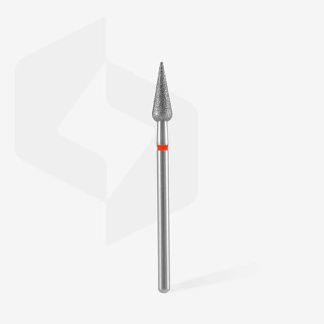 STALEKS PRO EXPERT DIAMOND NAIL DRILL BIT POINTED PEAR RED DIAMETER 4 MM WORKING PART 12 MM - www.texasnailstore.com