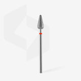 STALEKS PRO EXPERT DIAMOND NAIL DRILL BIT ROUNDED PEAR RED DIAMETER 5 MM WORKING PART 12 MM - www.texasnailstore.com