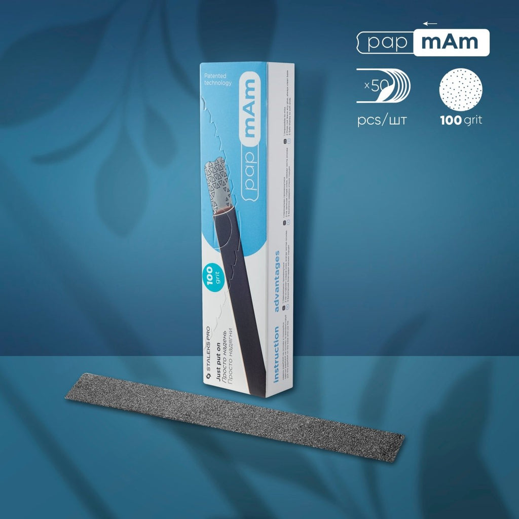 Disposable papmAm files for straight nail file EXPERT 22 100 grit (50 pcs) - www.texasnailstore.com