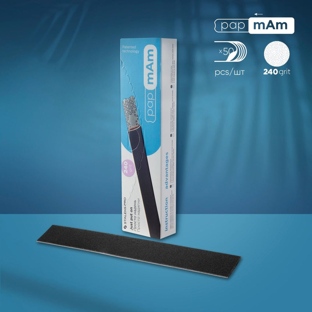 Disposable papmAm files for straight nail file EXPERT 22 240 grit (50 pcs) - www.texasnailstore.com