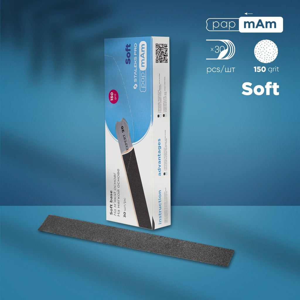 Disposable papmAm files for straight nail file (soft base) EXPERT 20 150 grit (30 pcs) - www.texasnailstore.com