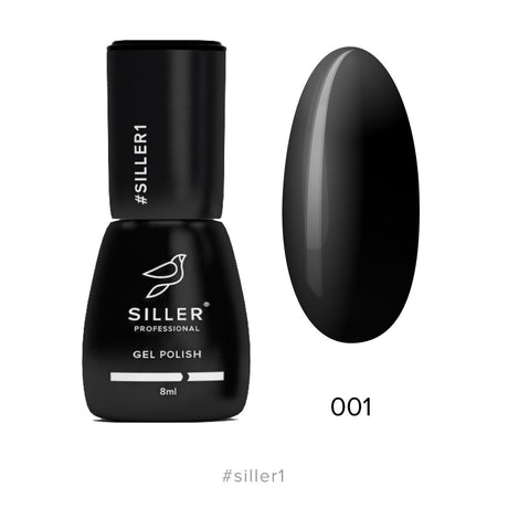 Gel Polish Siller №1 (black), 8ml - www.texasnailstore.com