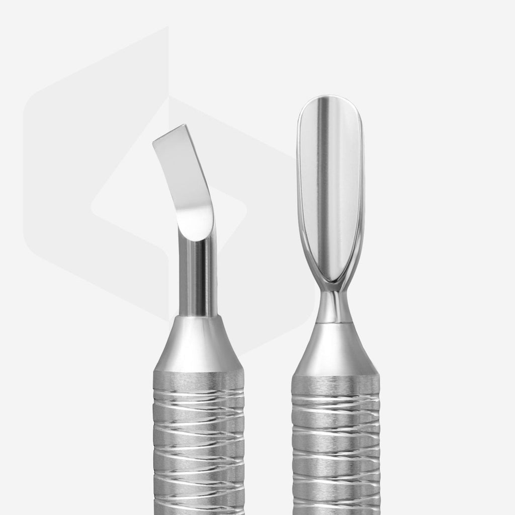 Hollow manicure pusher EXPERT 100 TYPE 4.2 (rounded pusher + blade bent) - www.texasnailstore.com