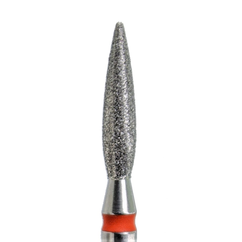 KMIZ Diamond Bit Flame Long (2.3mm) Red - www.texasnailstore.com