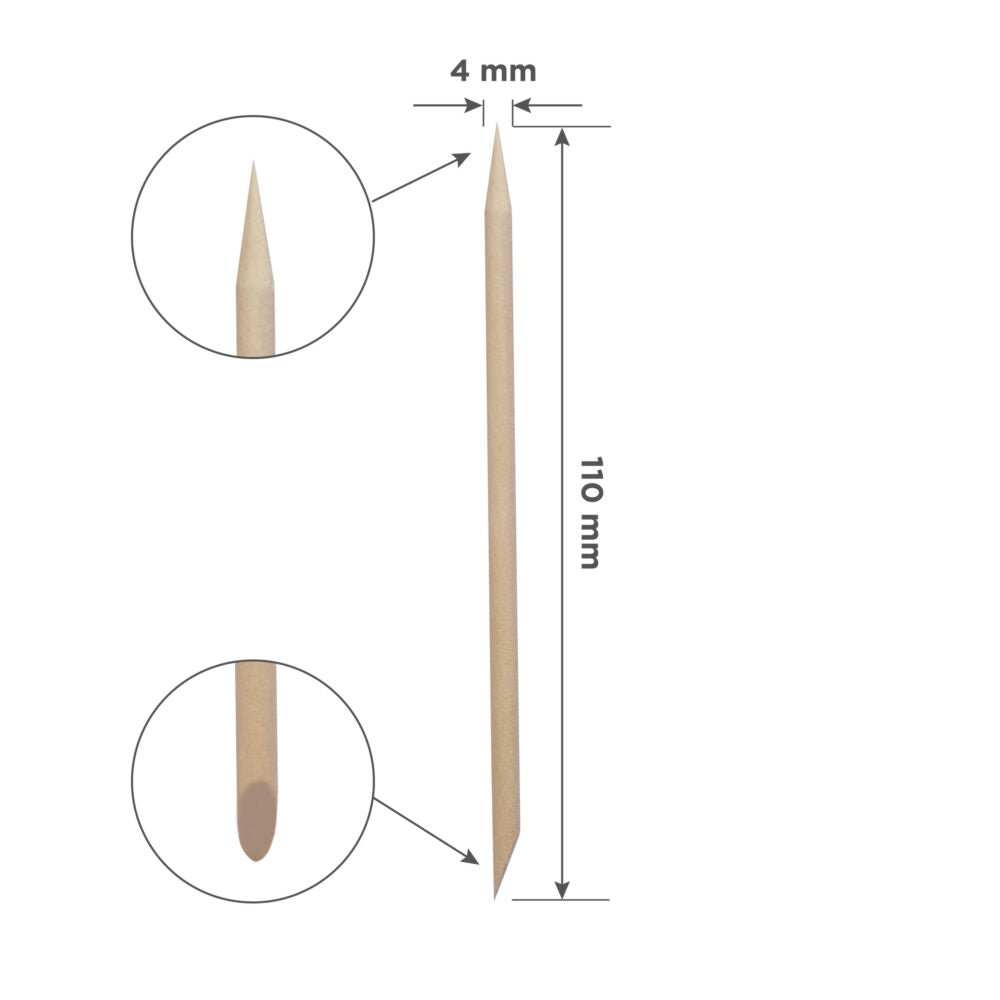 Orange stick STALEKS PRO for manicure, wooden 110 mm (100 pcs) - www.texasnailstore.com