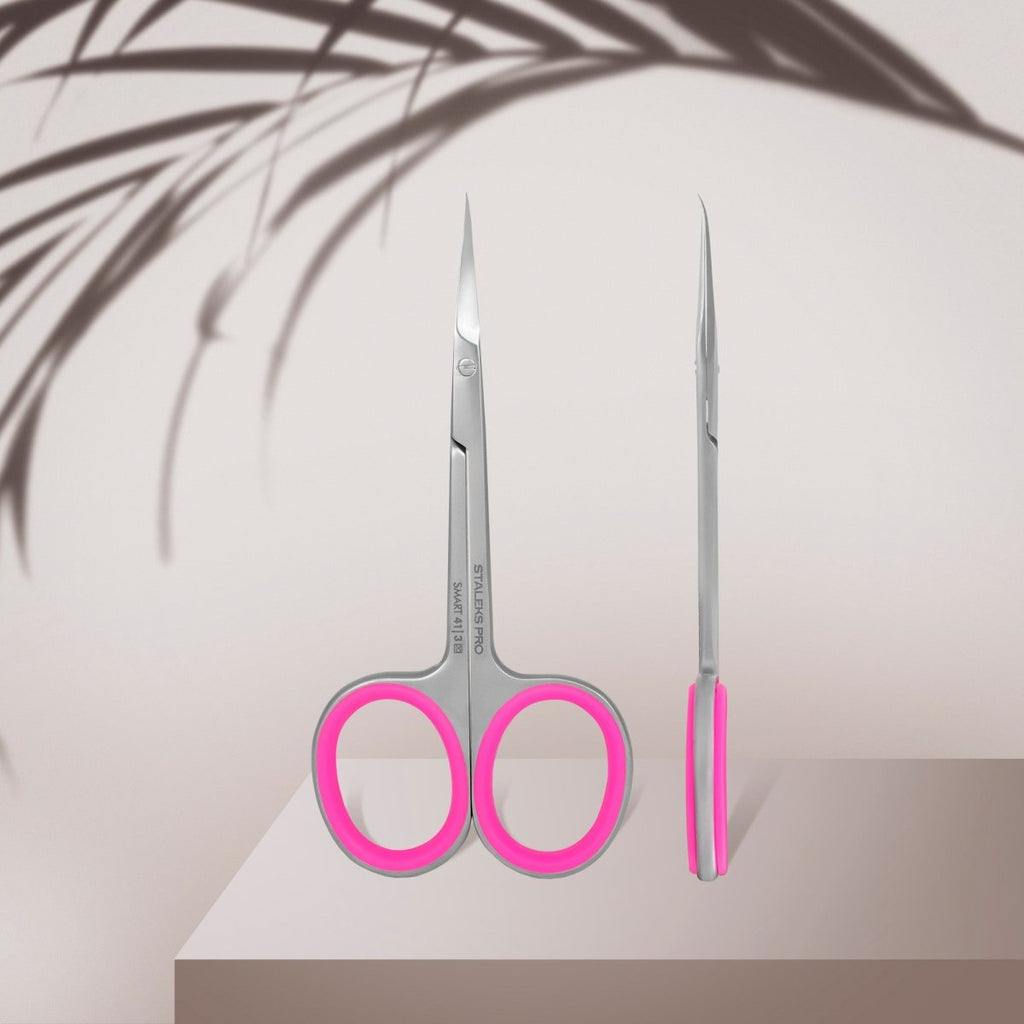 Professional cuticle scissors with hook STALEKS PRO SMART 41 Type 3 - www.texasnailstore.com