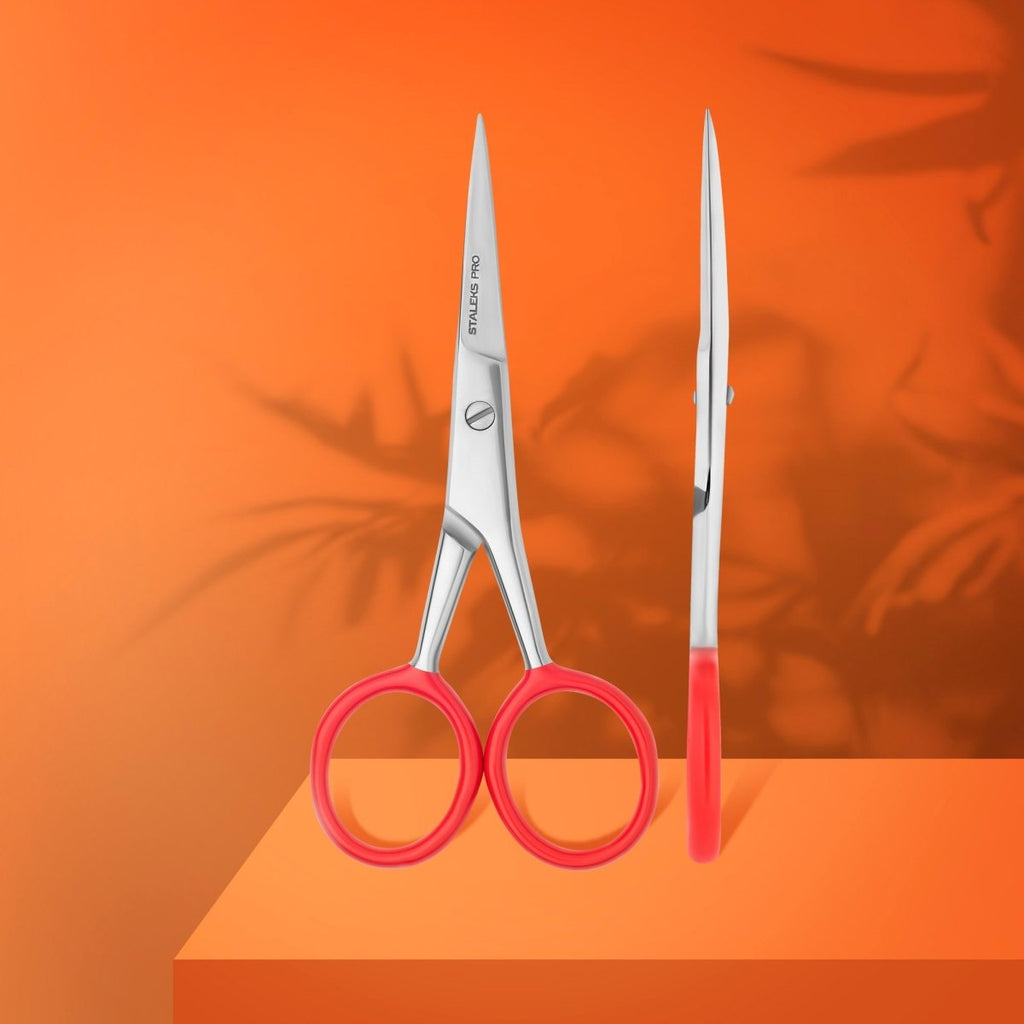 Professional eyebrows modeling scissors STALEKS PRO EXPERT 30 TYPE 1 (32 mm) - www.texasnailstore.com
