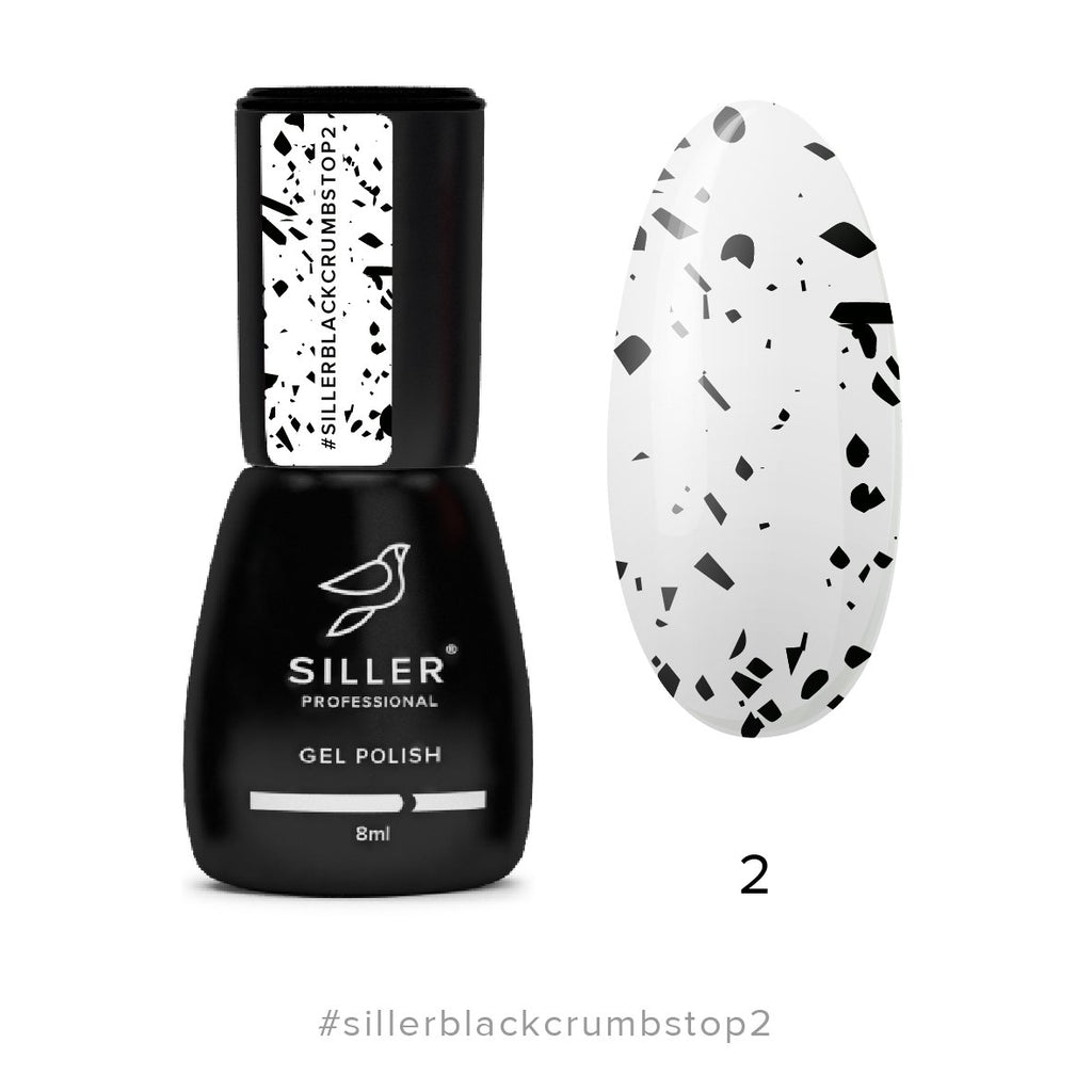 Siller Black Crumbs Top №2 (8ml) - www.texasnailstore.com