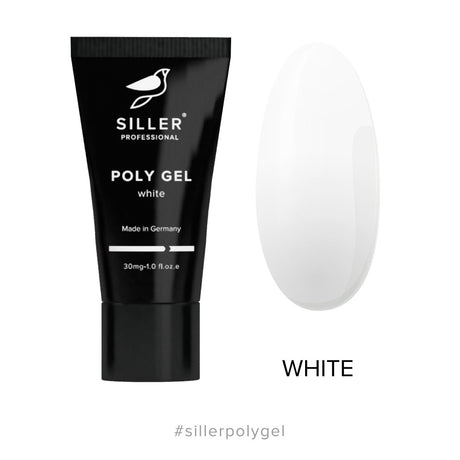 Siller Poly Gel WHITE 30ml - www.texasnailstore.com