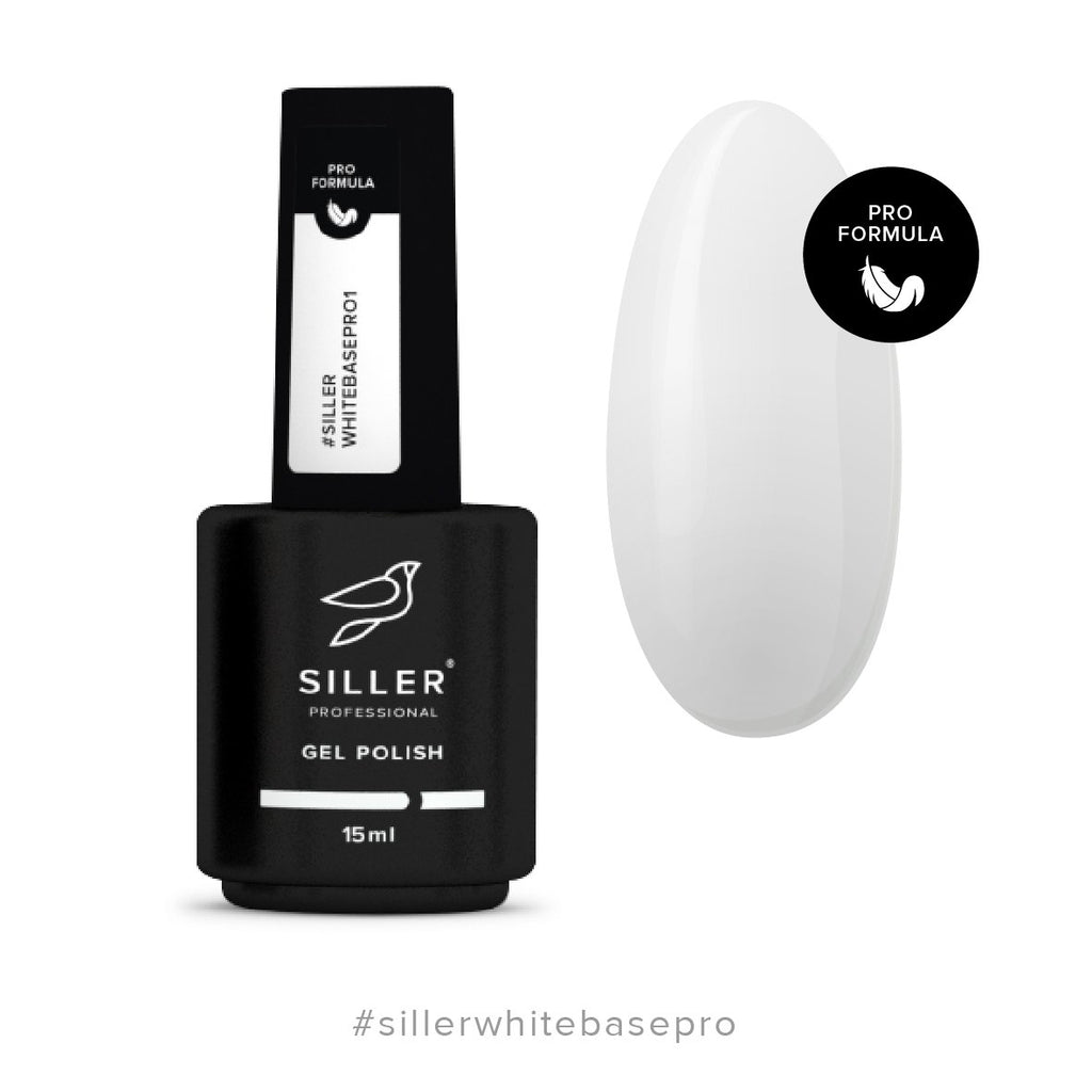 Siller White Base Pro №1 - color base (white), 15ml - www.texasnailstore.com