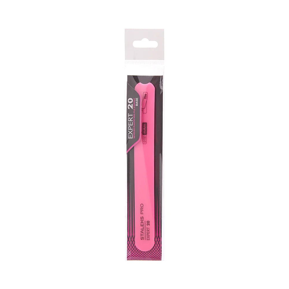 STALEKS PRO EXPERT 20 BEVELED STRAIGHT PLASTIC NAIL FILE (BASE) - www.texasnailstore.com