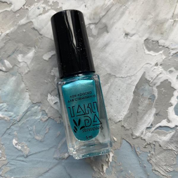 TAKI DA Azure Pearl Chrome professional stamping polish #37 (5ml) - www.texasnailstore.com