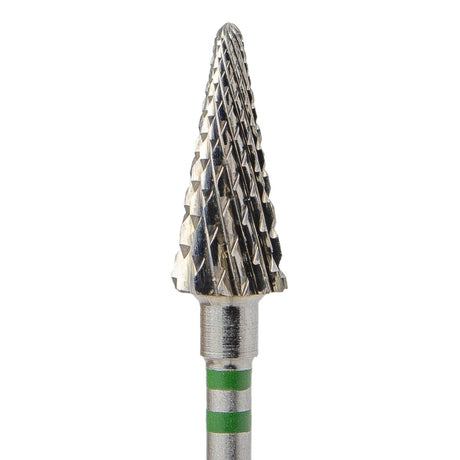 Tungsten Carbide Bur Cone Green (Coarse) LEFT handed - www.texasnailstore.com